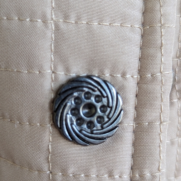 Norm Thompson Beige Quilted Fall Jacket Petite Small Coat - Picture 7 of 10